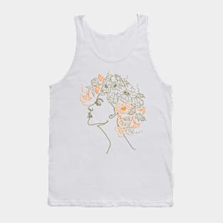 Flowered Woman Head Tank Top